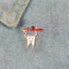 PIN Dental Muelita con Cepillo ROJO 2